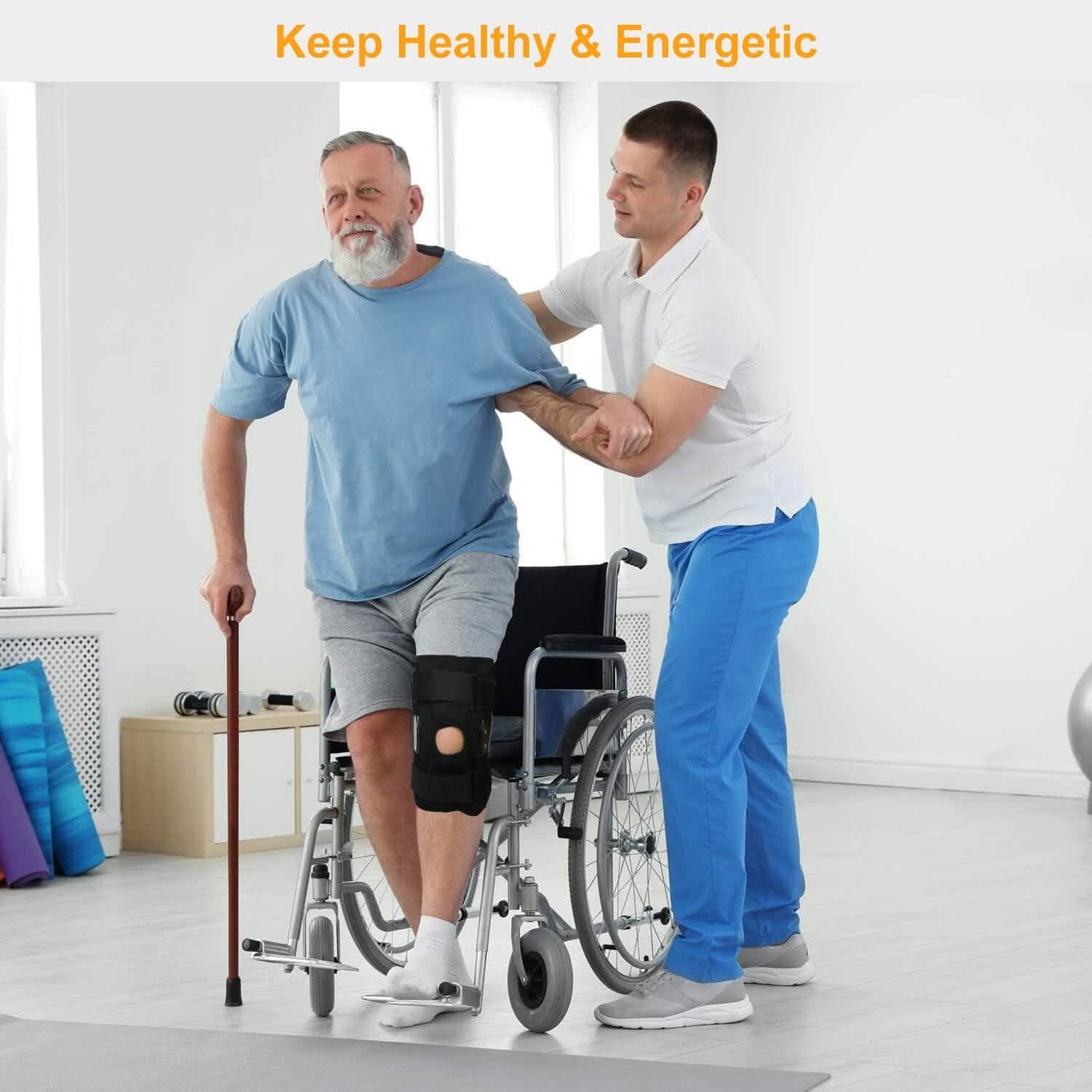 Genouillère de compression ajustable à rotule ouverte