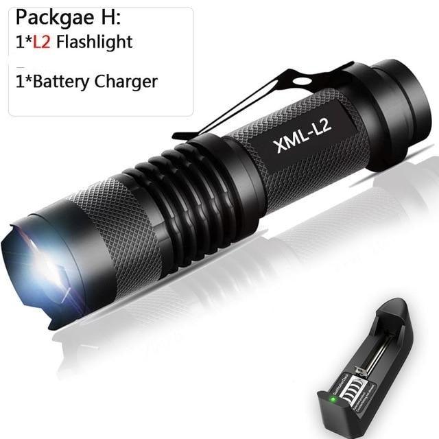Lampes de poche LED mini portables super lumineuses, rechargeables, étanches et réglables, zoomables pour le camping, la pêche, l'éclairage de vélo, les enfants, l'intérieur, l'extérieur, la randonnée