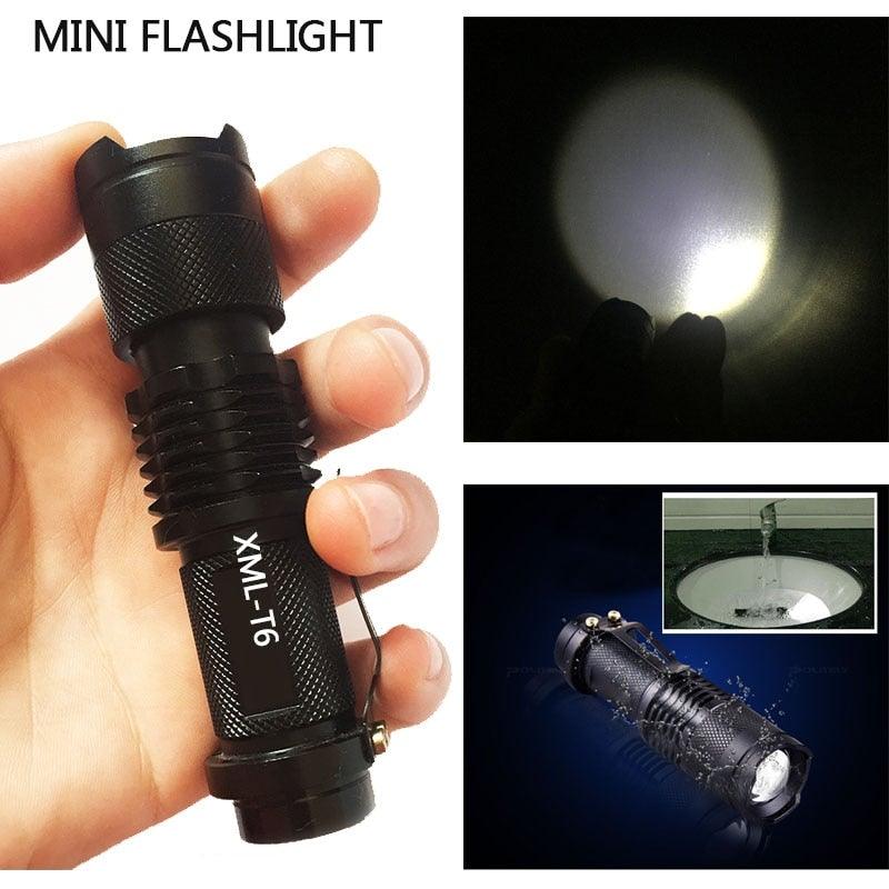 Lampes de poche LED mini portables super lumineuses, rechargeables, étanches et réglables, zoomables pour le camping, la pêche, l'éclairage de vélo, les enfants, l'intérieur, l'extérieur, la randonnée