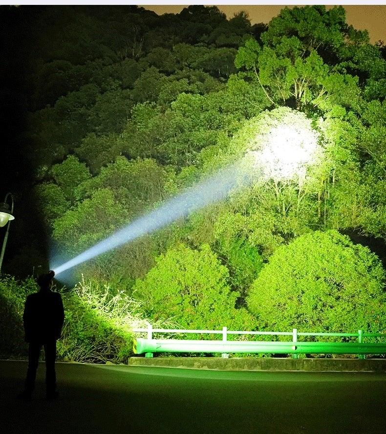 Lampes de poche LED rechargeables étanches et ajustables, puissantes, zoomables, rechargeables par USB, étanches, 5 modes avec affichage de puissance pour le camping, la randonnée, l'extérieur et les urgences