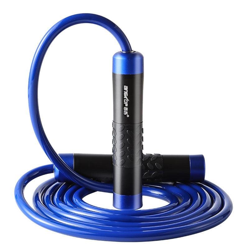Corde à sauter lestée réglable Cordes à sauter lourdes avec câble extra épais réglable Poignées en aluminium et silicone Roulements à billes à grande vitesse Corde à sauter de qualité supérieure pour l'entraînement de boxe et les exercices de saut