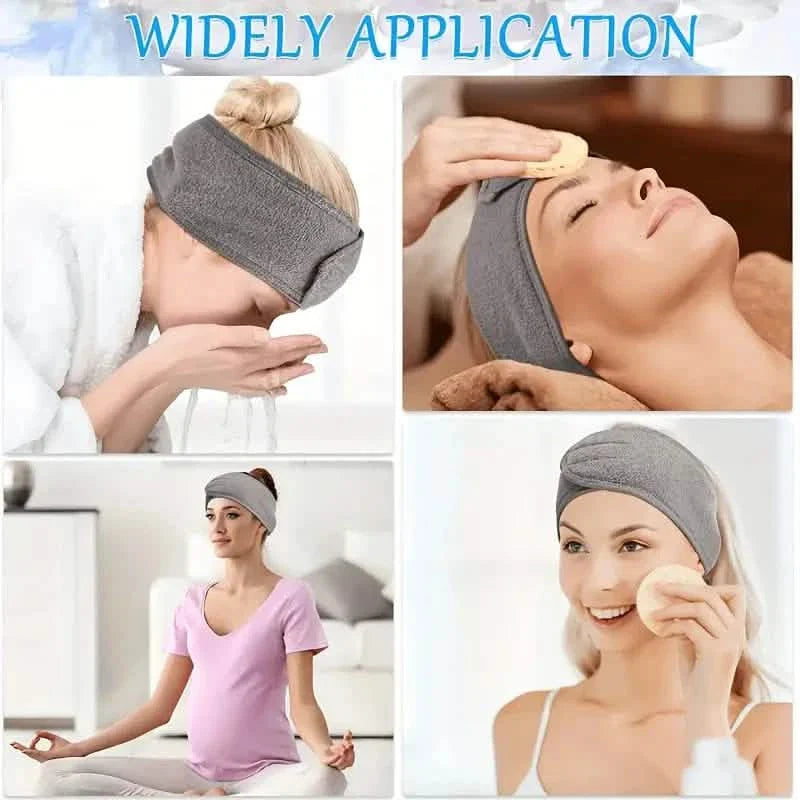 Bandeau ajustable pour femme - Doux, antidérapant, idéal pour le maquillage, le lavage du visage, le yoga et la course à pied