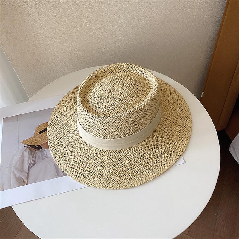 Chapeau de paille d'été pour adulte, mode décontractée, Fedora de plage, chapeau de paille à large bord, chapeau Fedora de luxe, chapeau de soleil d'été pliable, chapeau de soleil de plage léger pour femme, chapeaux de soleil respirants pour femme 56-58cm
