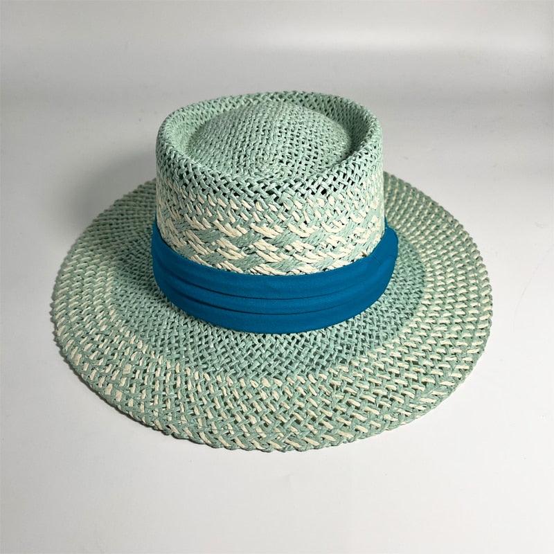 Chapeau de paille d'été pour adulte, mode décontractée, Fedora de plage, chapeau de paille à large bord, chapeau Fedora de luxe, chapeau de soleil d'été pliable, chapeau de soleil de plage léger pour femme, chapeaux de soleil respirants pour femme 56-58cm