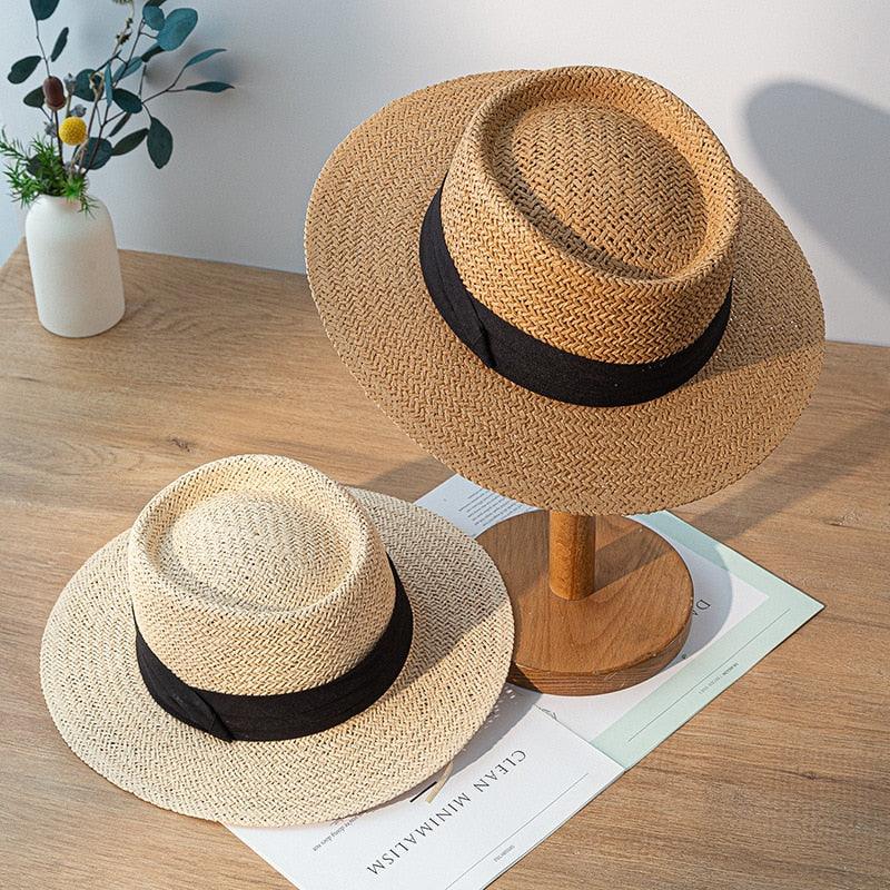 Chapeau de paille d'été pour adulte, mode décontractée, Fedora de plage, chapeau de paille à large bord, chapeau Fedora de luxe, chapeau de soleil d'été pliable, chapeau de soleil de plage léger pour femme, chapeaux de soleil respirants pour femme 56-58cm