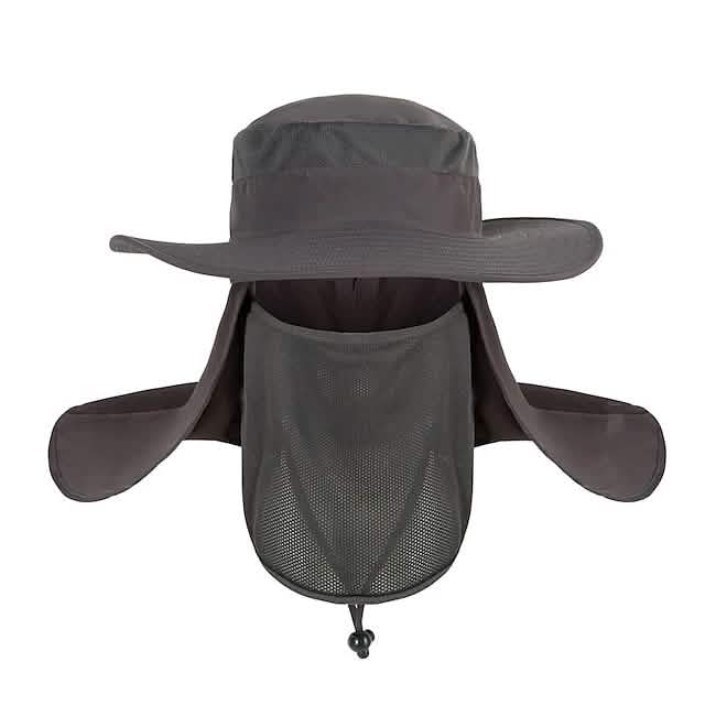 Chapeau de soleil à large bord pour adulte avec rabat de protection nuque et visage