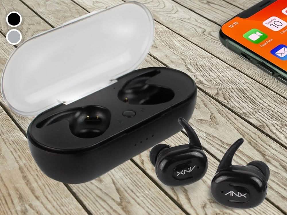 Écouteurs sans fil Aduro Sync-Buds avec étui de recharge
