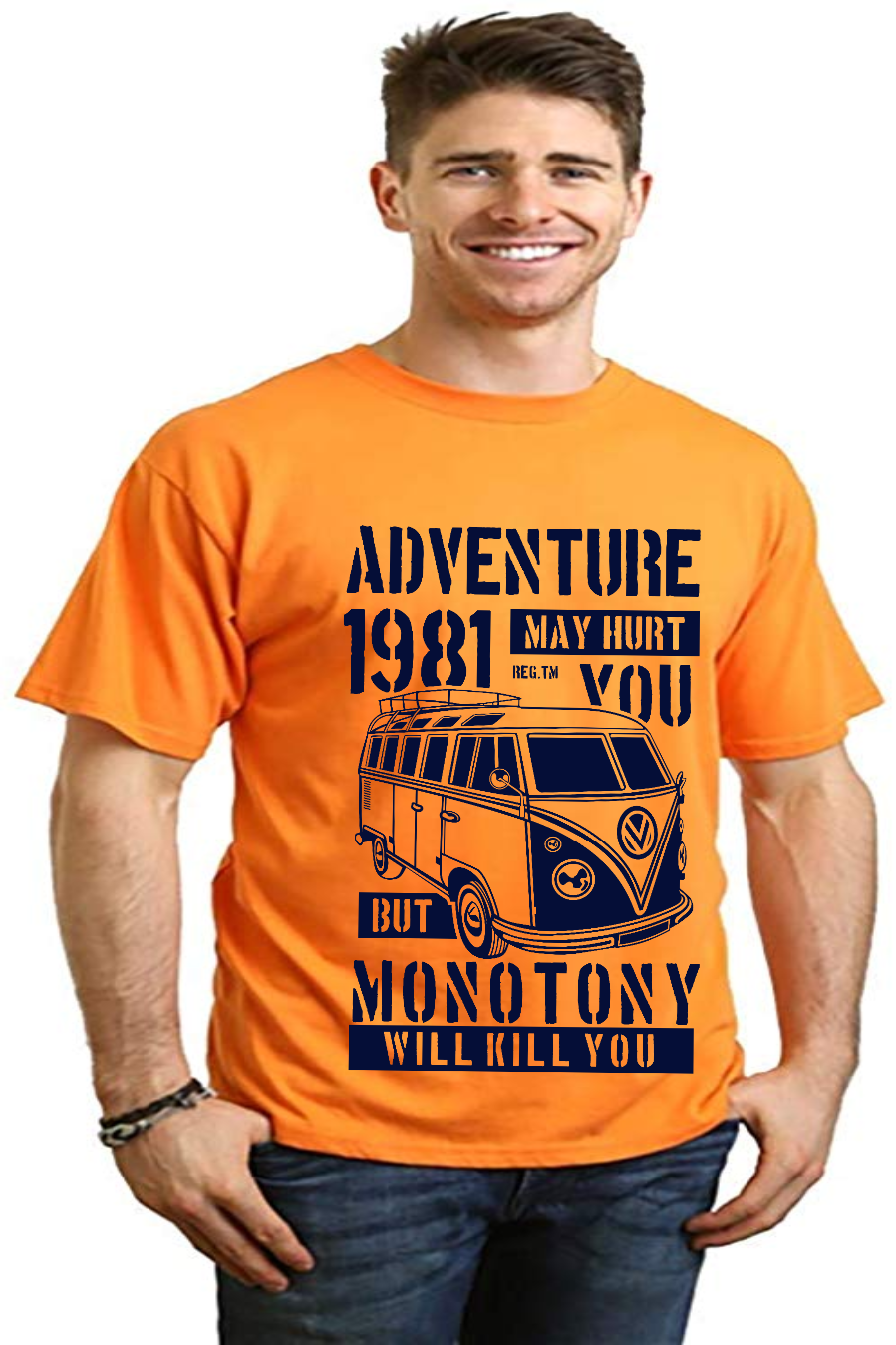T-shirt graphique à manches courtes en viscose de bambou/coton biologique Adventure 1981 pour homme