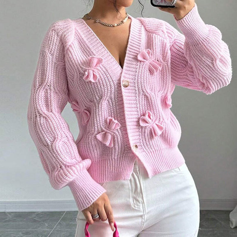 Cardigan court à nœud pour femme