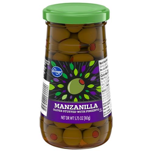 Olives Manzanilla farcies aux piments Kroger 163 g