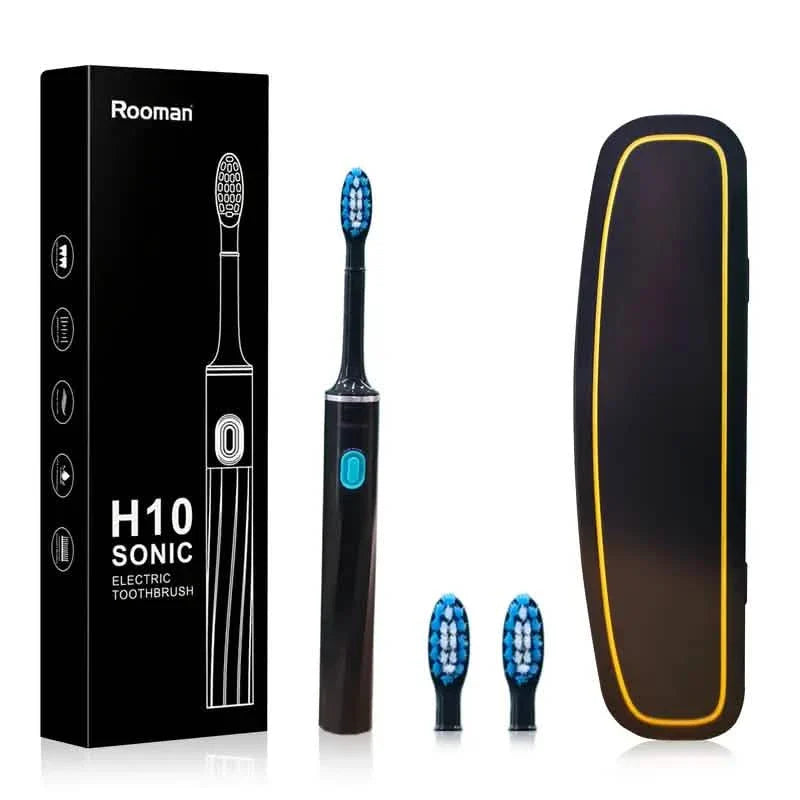 Brosse à dents électrique sonique – 6 têtes de brosse, 3 modes, pile AA, étanche IPX7
