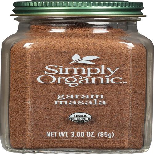 Simply Organic Garam Masala, pot de 85 g, mélange d'épices du nord de l'Inde, richement épicé mais non piquant, casher, sans OGM
