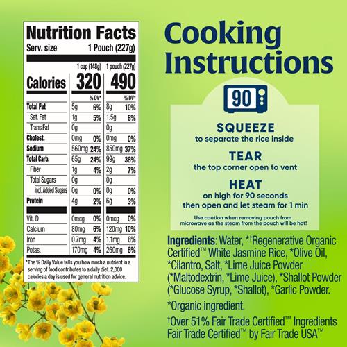 Riz Cilantro et Citron Vert Lundberg 156 g