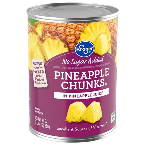 Ananas en morceaux dans du jus d'ananas Kroger 567 g