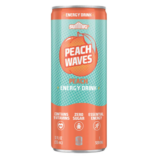Boisson énergisante Summit Peach Waves, canette de 355 ml