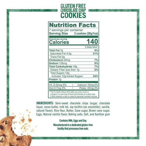 Tates Bake Shop Biscuits aux brisures de chocolat sans gluten, Biscuits sans gluten, 7 oz
