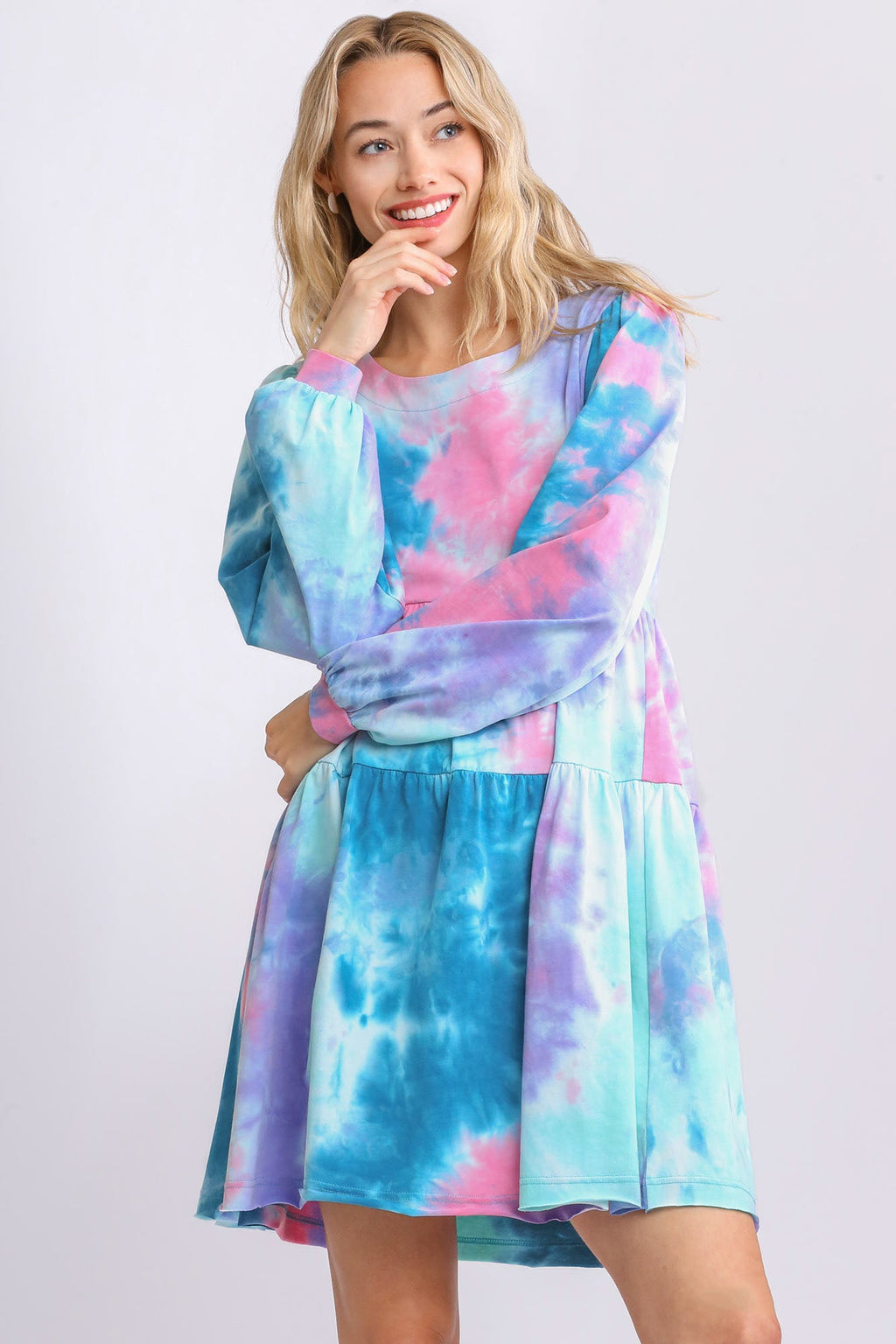Robe longue à manches longues et col rond grande taille bohème chic pour filles
