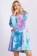Robe longue à manches longues et col rond grande taille bohème chic pour filles