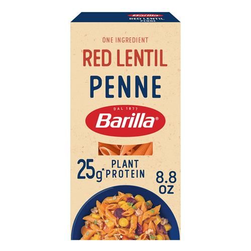 Pâtes Penne aux lentilles corail Barilla, 249 g – Vegan, Sans gluten, Sans OGM & Casher – À base de protéines végétales