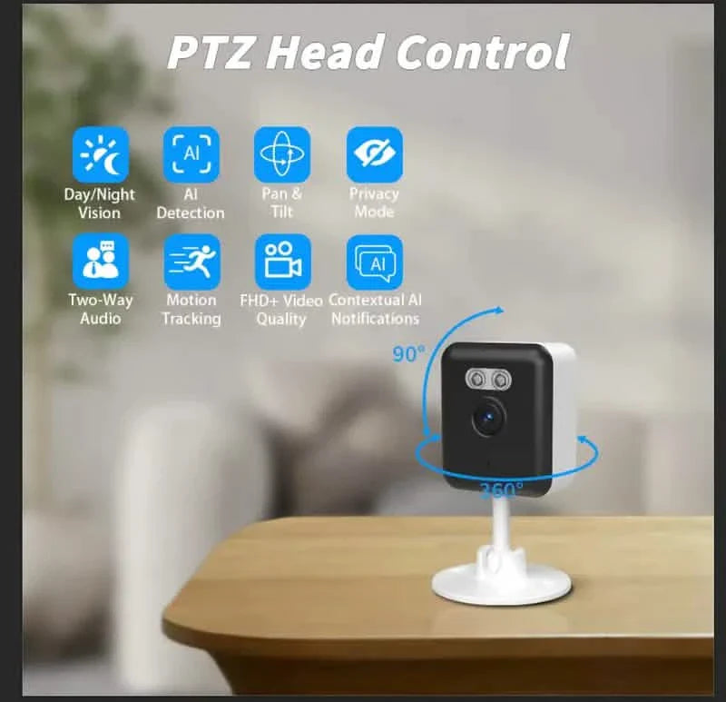 Caméra de sécurité intelligente 3MP – Vision nocturne, audio bidirectionnel, détection de mouvement, compatible Alexa