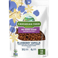 Cascadian Farm Granola biologique sans sucre ajouté, Céréales Myrtille Vanille, Sachet refermable, 312 g.