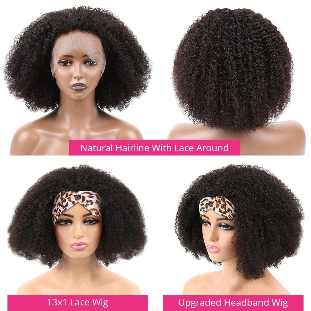 Perruque afro bouclée, perruques en cheveux humains, partie en T, dentelle transparente, perruques courtes bouclées, perruques épaisses pour femmes, perruques en cheveux humains, perruques pour femmes noires, cadeaux pour petites amies