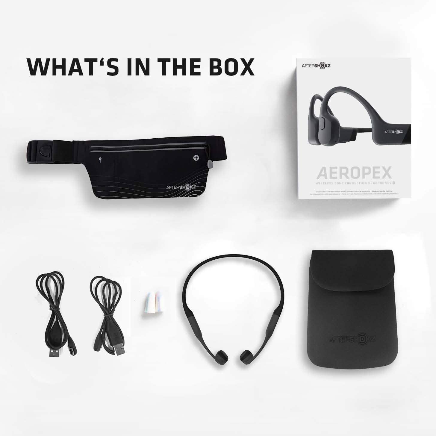 AfterShokz Aeropex - Casque de sport à conduction osseuse Bluetooth à oreille libre