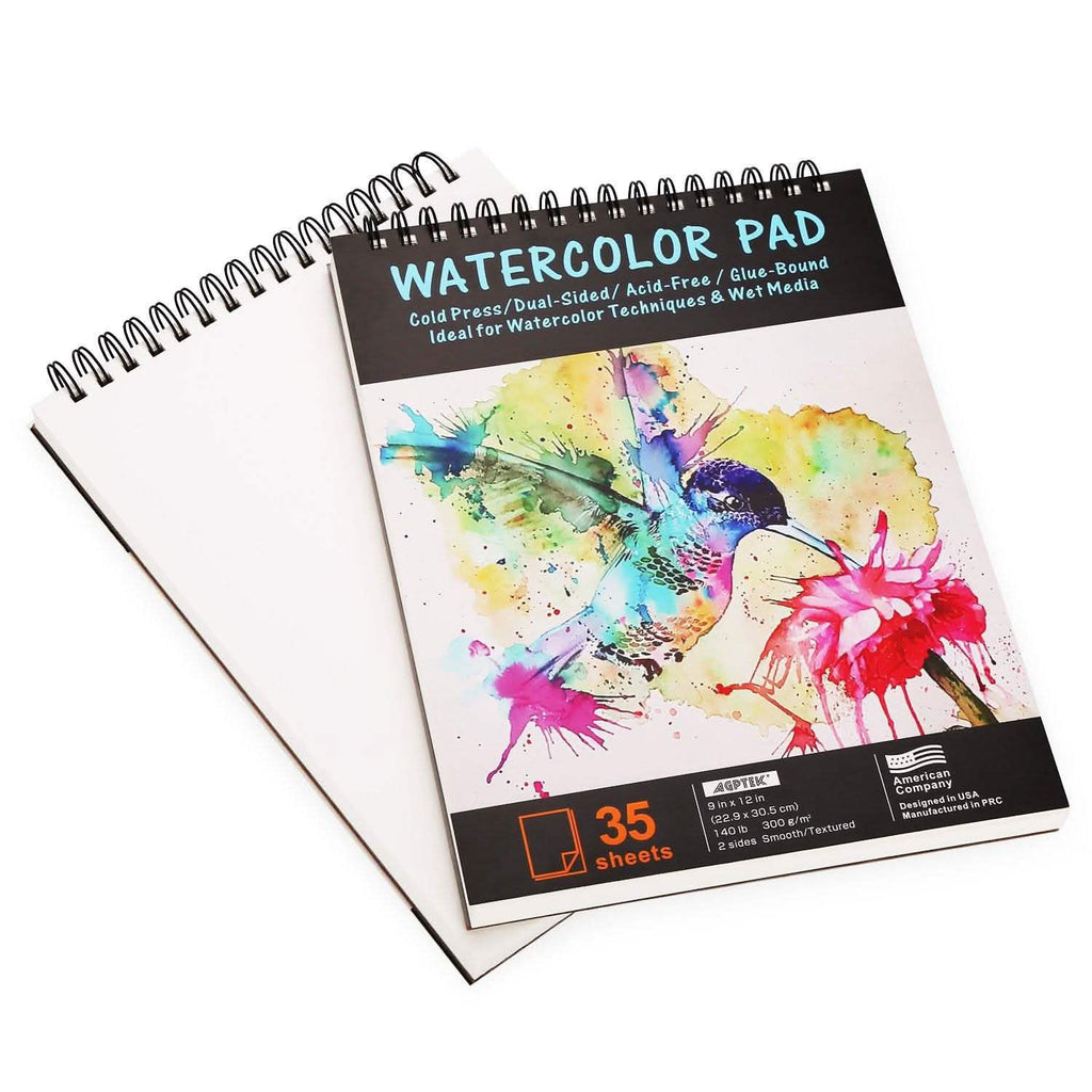 Bloc de 35 feuilles de papier aquarelle AGPtEk 12 pouces