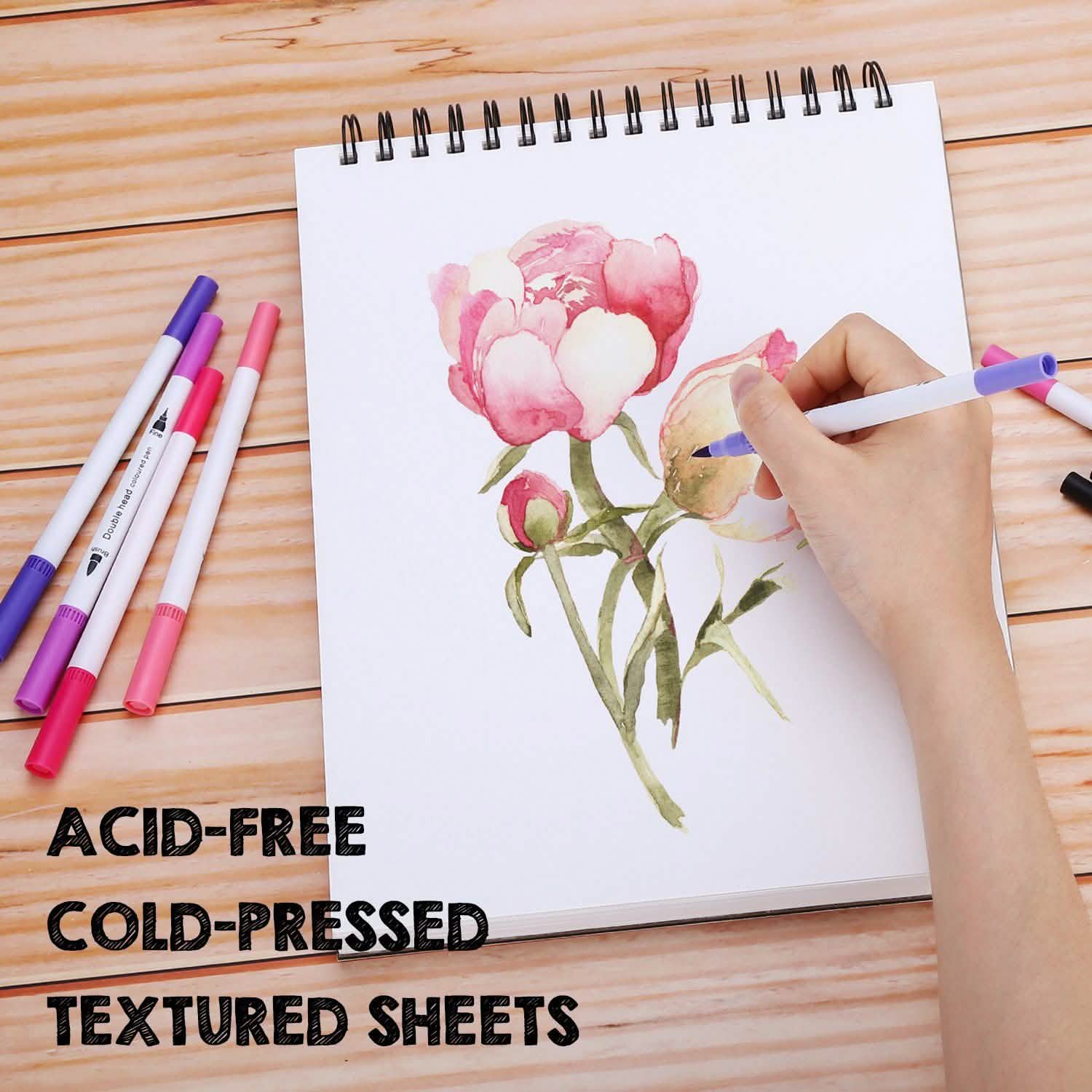Bloc de 35 feuilles de papier aquarelle AGPtEk 12 pouces