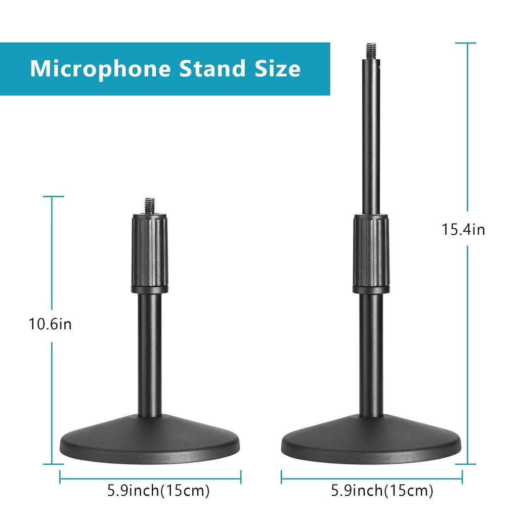 AGPtEK Écran d'isolation pour microphone compact + Support de micro de bureau