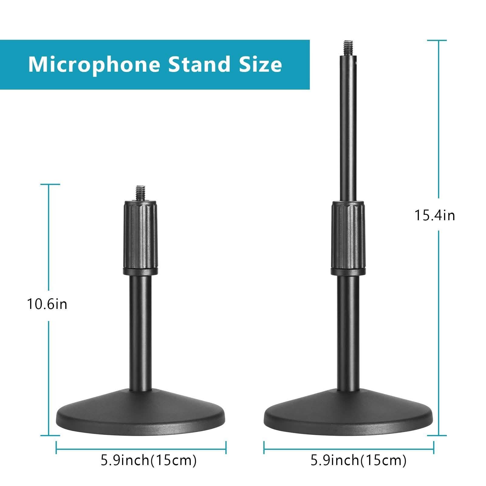 AGPtEK Écran d'isolation pour microphone compact + Support de micro de bureau