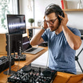 AGPtEK Écran d'isolation pour microphone compact + Support de micro de bureau