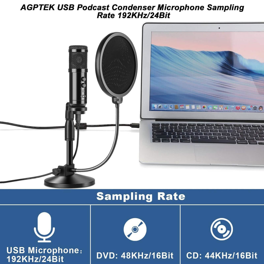 Microphone USB à condensateur AGPtEK