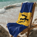 Serviette de plage drapeau de la Barbade | Qualité et durabilité - 2 tailles | Fierté barbadienne | Cadeau pour les Barbadiens
