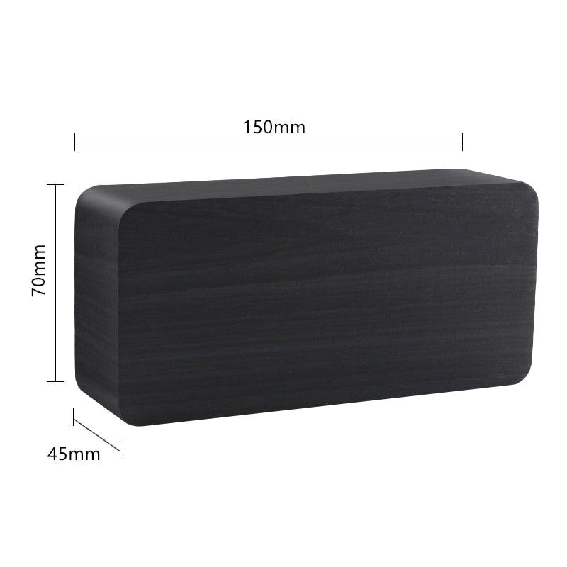 Réveil LED en bois avec affichage numérique de l'heure, 3 réglages d'alarme, détection d'humidité et de température, fabriqué en bois, horloges électriques de table à commande vocale, alimenté par USB/AAA, horloges électroniques de bureau en bois