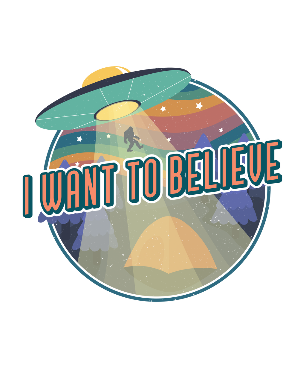 T-shirt imprimé à manches courtes en bambou pour homme « I Want to Believe »