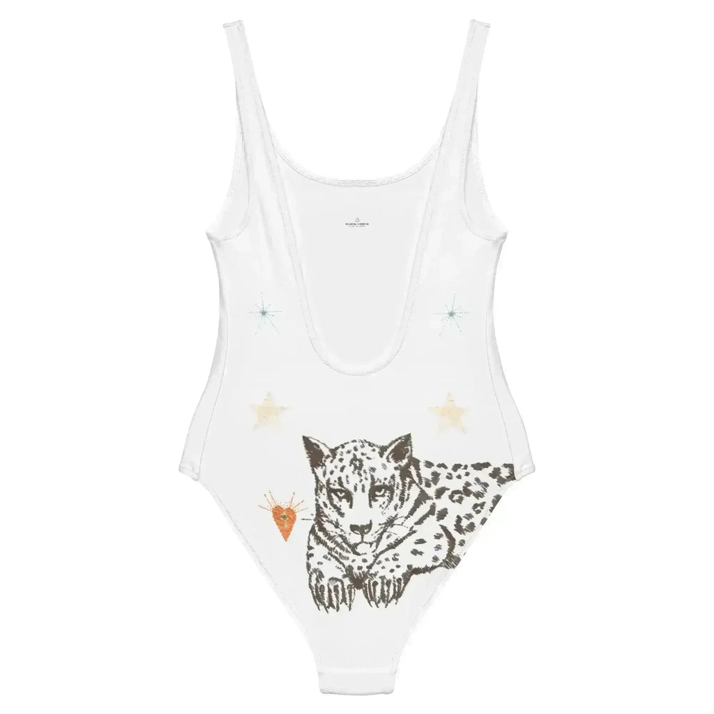 Maillot de bain une pièce Lyra motif jaguar blanc