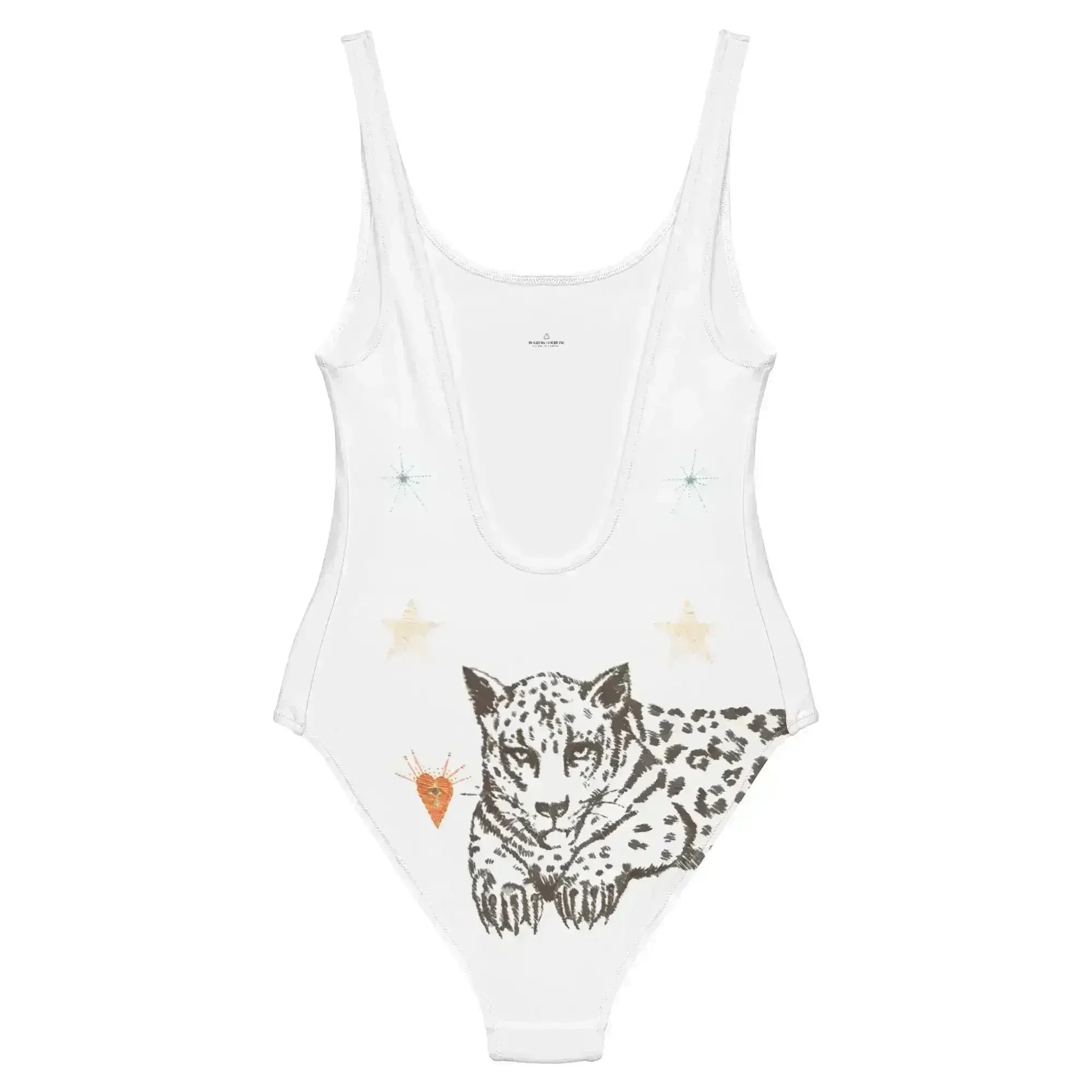 Maillot de bain une pièce Lyra motif jaguar blanc