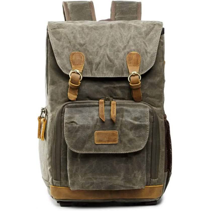 Sac à dos de voyage rétro en toile antichoc et étanche Allacki pour appareil photo