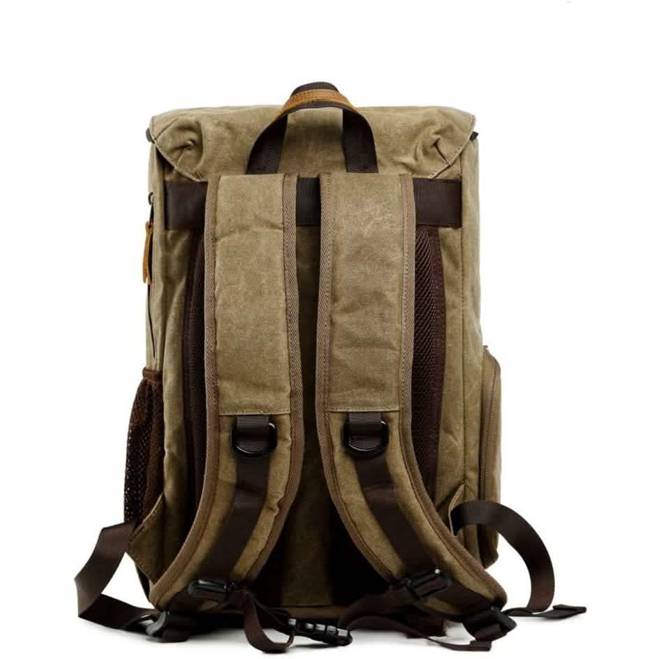 Sac à dos de voyage rétro en toile antichoc et étanche Allacki pour appareil photo