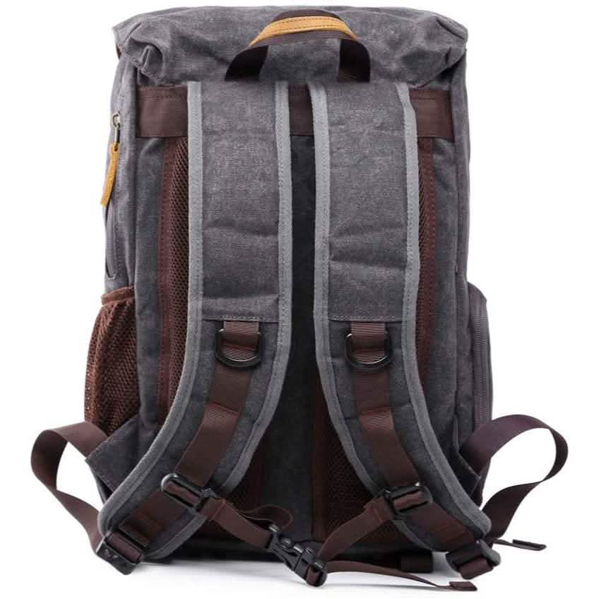 Sac à dos de voyage rétro en toile antichoc et étanche Allacki pour appareil photo