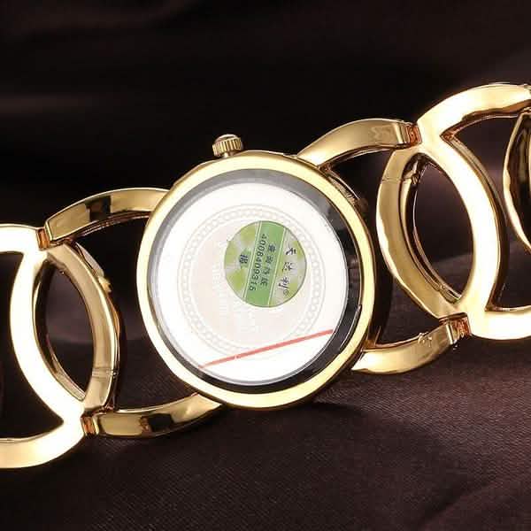 Montre femme avec bracelet en alliage et strass, mouvement à quartz japonais