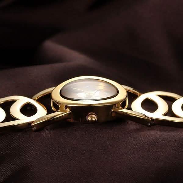 Montre femme avec bracelet en alliage et strass, mouvement à quartz japonais
