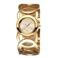 Montre femme avec bracelet en alliage et strass, mouvement à quartz japonais
