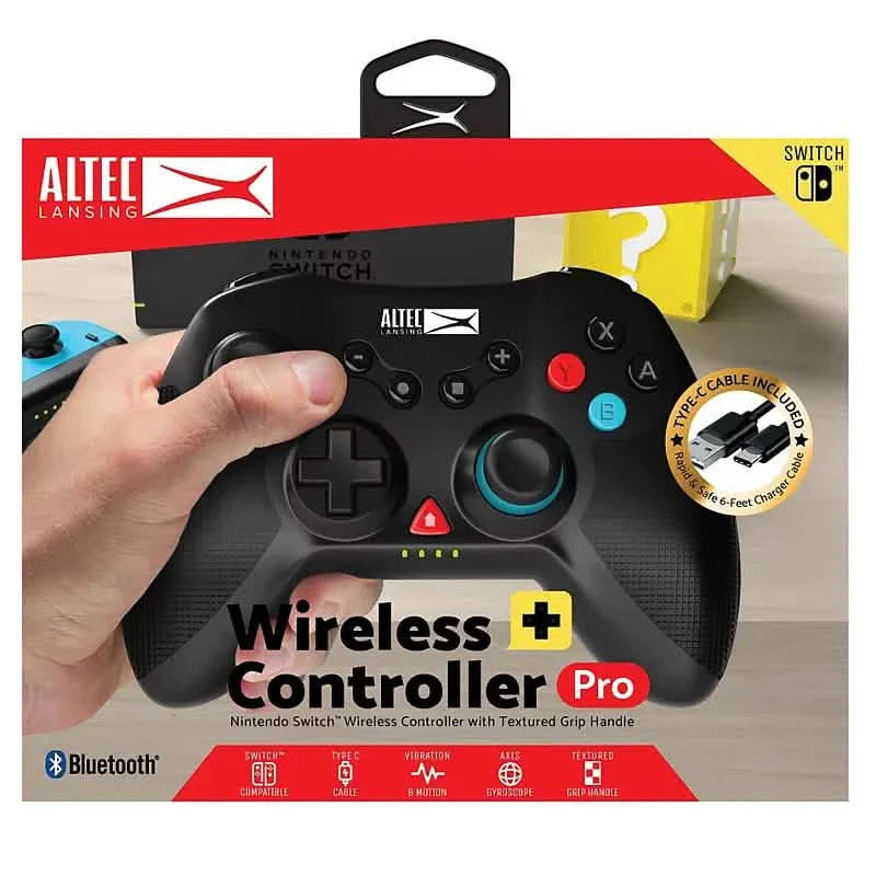 Manette de jeu Pro sans fil Altec Lansing noire pour Nintendo Switch