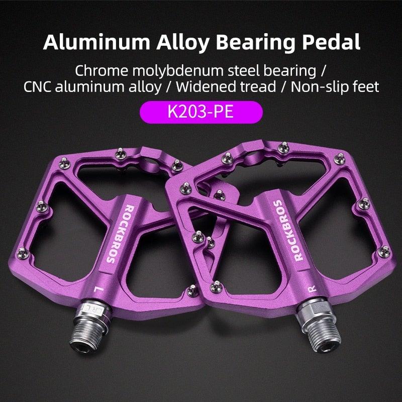 Pédales de vélo en alliage d'aluminium, route, antidérapantes, ultralégères, avec roulements scellés, moulage monobloc, anti-oxydation, pour VTT, plates, en fibre de nylon, pour route et VTT