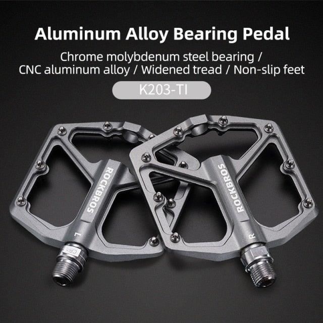 Pédales de vélo en alliage d'aluminium, route, antidérapantes, ultralégères, avec roulements scellés, moulage monobloc, anti-oxydation, pour VTT, plates, en fibre de nylon, pour route et VTT