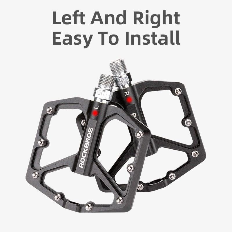 Pédales de vélo en alliage d'aluminium, route, antidérapantes, ultralégères, avec roulements scellés, moulage monobloc, anti-oxydation, pour VTT, plates, en fibre de nylon, pour route et VTT