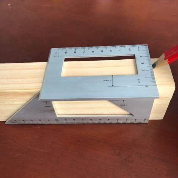 Règle multifonction carrée en alliage d'aluminium et bois