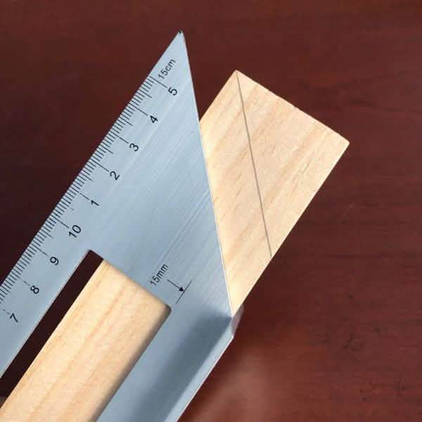 Règle multifonction carrée en alliage d'aluminium et bois